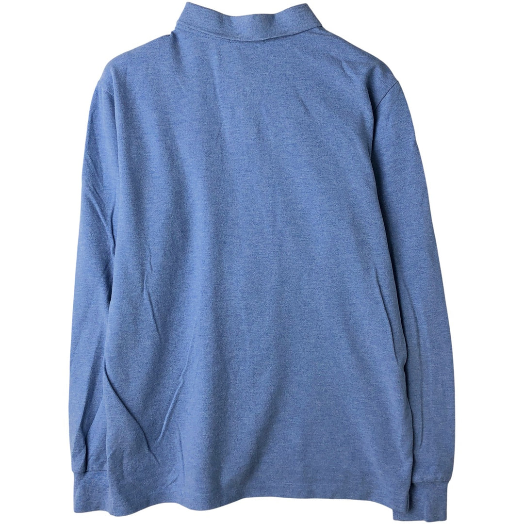 Ralph Lauren POLO RALPH LAUREN CUSTOM SLIM FIT long-sleeved polo shirt, men's size M cotton Blue type light blue Vintage Second Hand