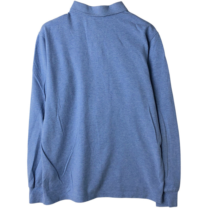 Ralph Lauren POLO RALPH LAUREN CUSTOM SLIM FIT long-sleeved polo shirt, men's size M cotton Blue type light blue Vintage Second Hand