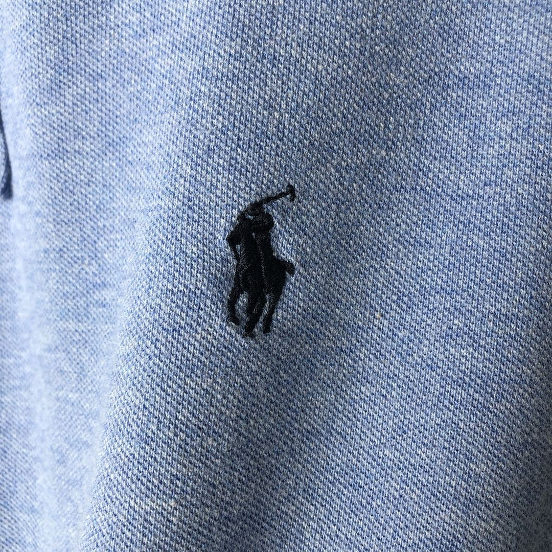 Ralph Lauren POLO RALPH LAUREN CUSTOM SLIM FIT long-sleeved polo shirt, men's size M cotton Blue type light blue Vintage Second Hand