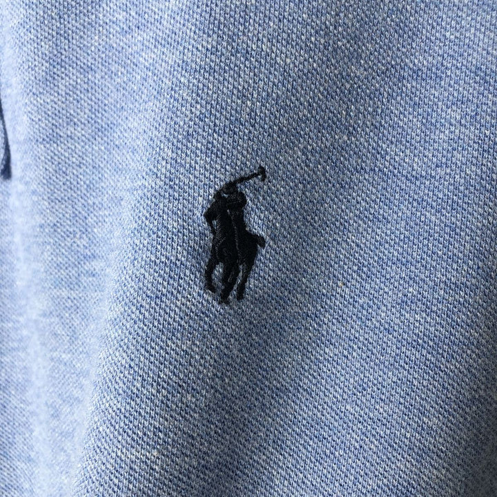 Ralph Lauren POLO RALPH LAUREN CUSTOM SLIM FIT long-sleeved polo shirt, men's size M cotton Blue type light blue Vintage Second Hand