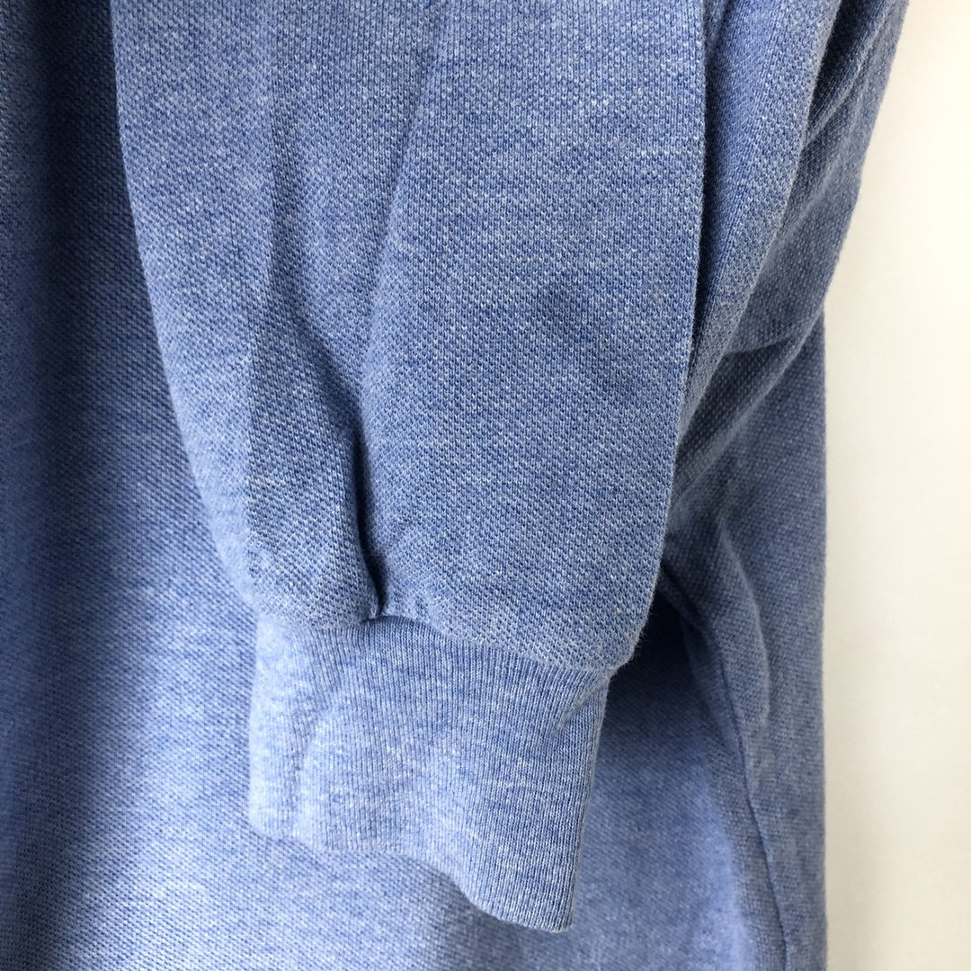 Ralph Lauren POLO RALPH LAUREN CUSTOM SLIM FIT long-sleeved polo shirt, men's size M cotton Blue type light blue Vintage Second Hand