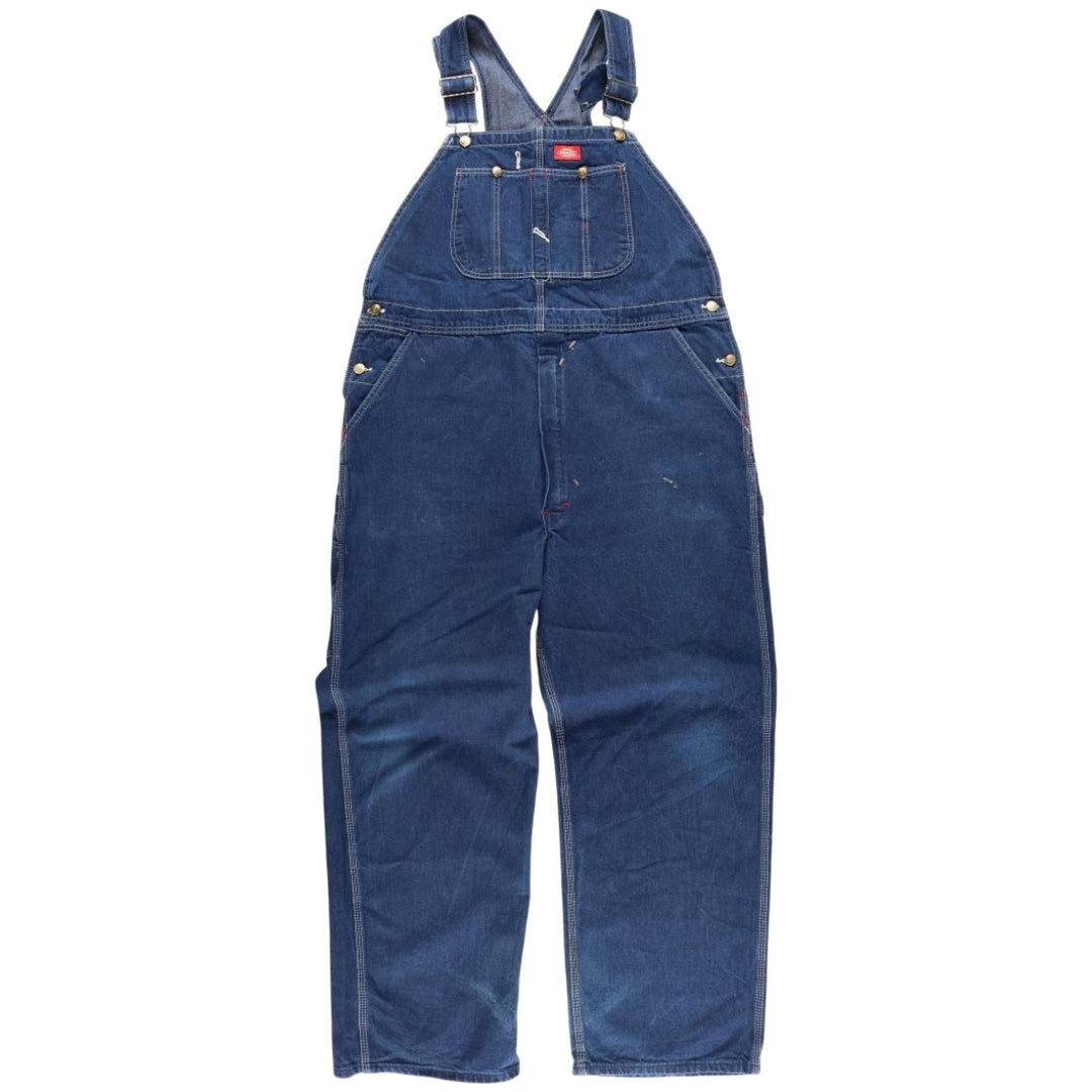 Dickies Men's Oversized Denim Overalls (Size W44) cotton blue type Vintage Second Hand