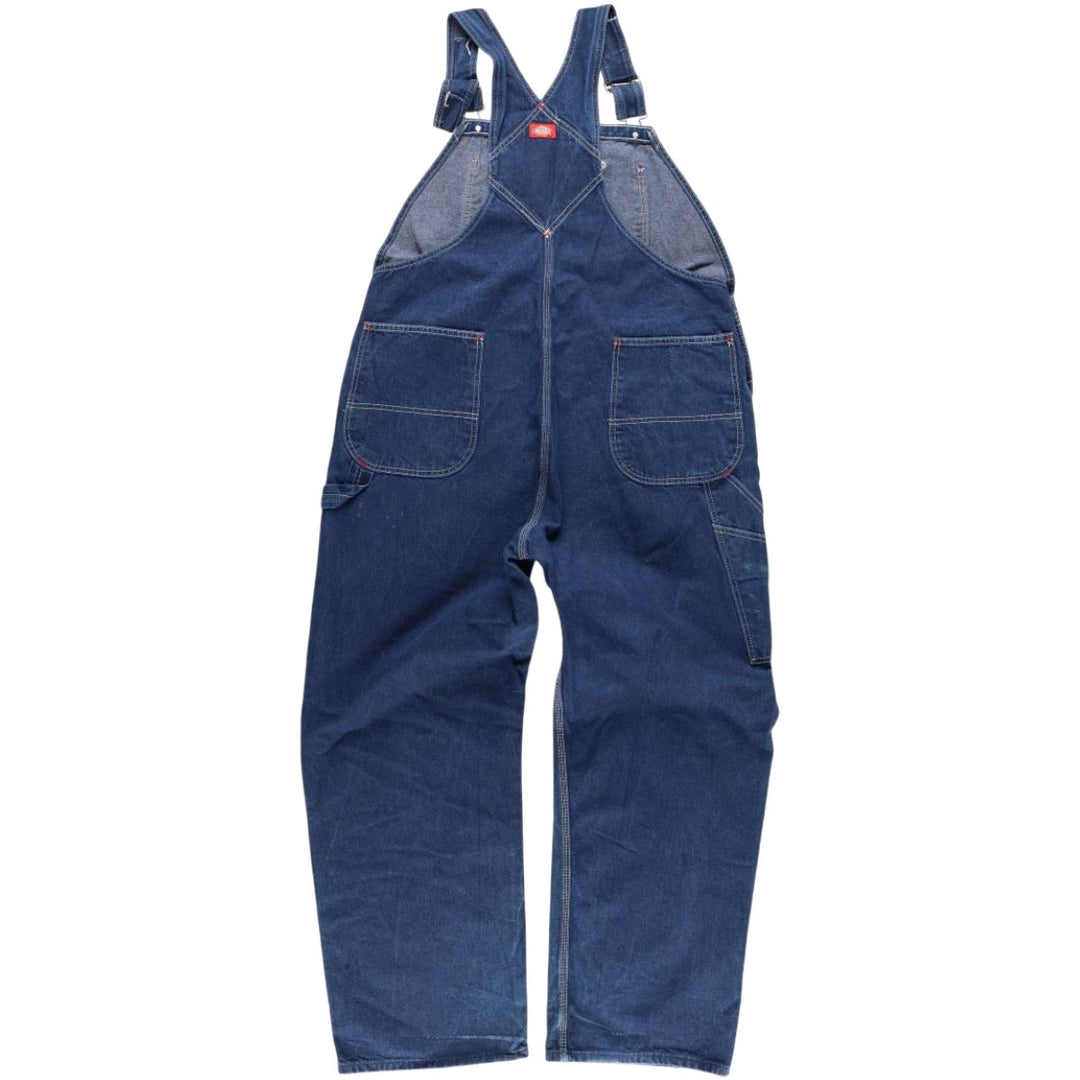 Dickies Men's Oversized Denim Overalls (Size W44) cotton blue type Vintage Second Hand