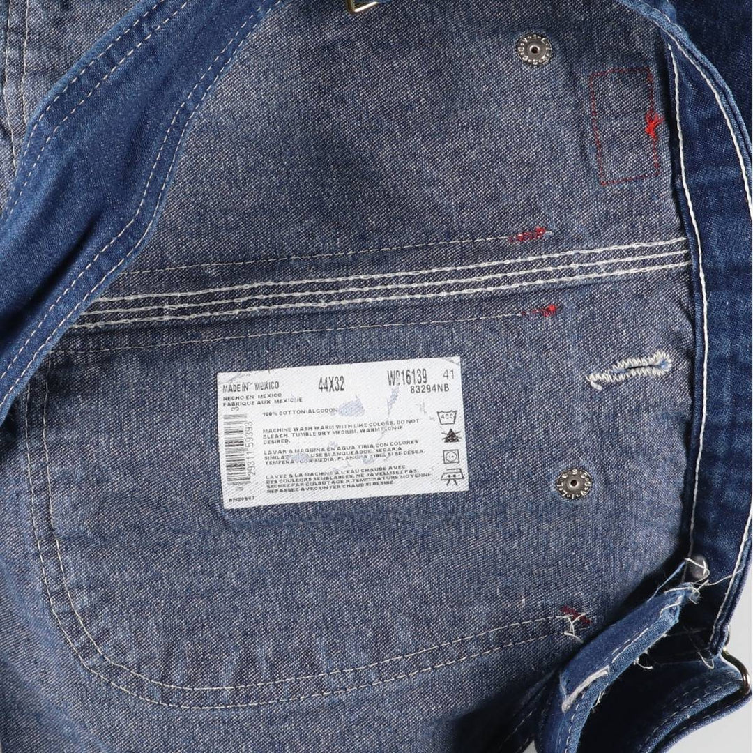 Dickies Men's Oversized Denim Overalls (Size W44) cotton blue type Vintage Second Hand