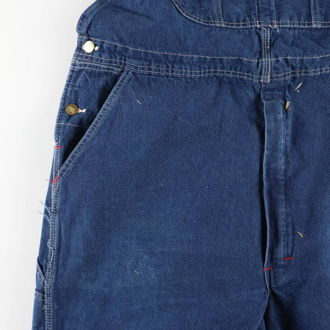 Dickies Men's Oversized Denim Overalls (Size W44) cotton blue type Vintage Second Hand