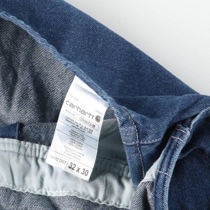 Carhartt Loose Fit Denim Overalls, Men's W35 (approx.) cotton blue type Vintage Second Hand
