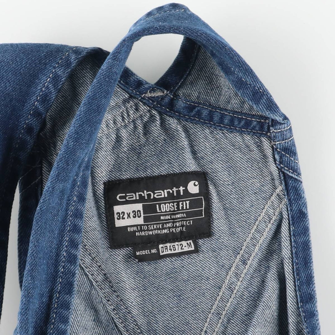 Carhartt Loose Fit Denim Overalls, Men's W35 (approx.) cotton blue type Vintage Second Hand