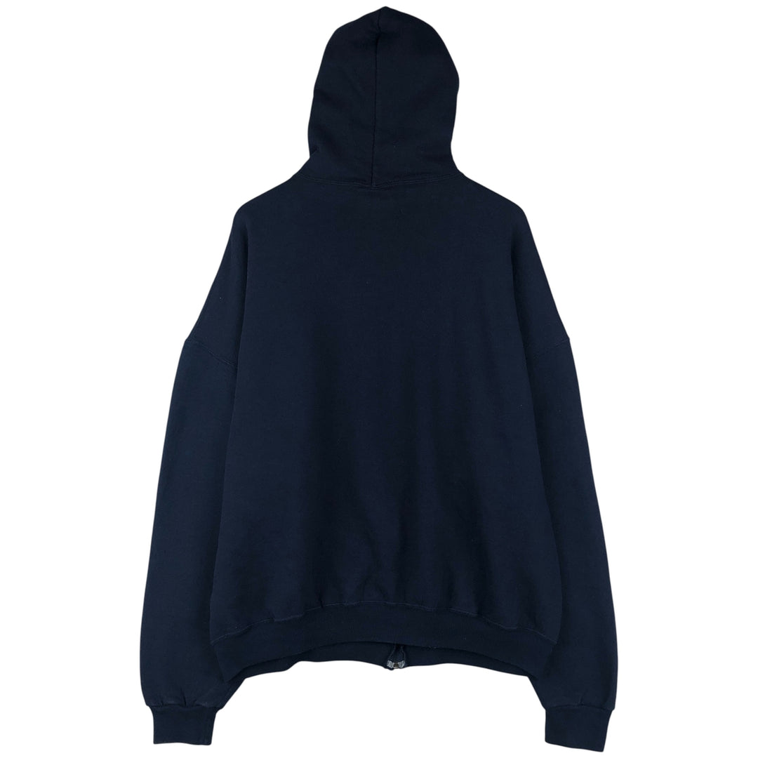 Vintage 90'S Russell Athletic full-zip sweatshirt, size XXL, men's cotton navy blue type Vintage Second Hand