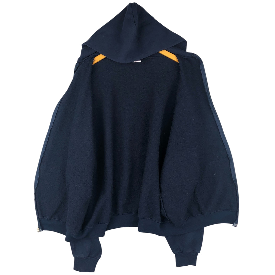 Vintage 90'S Russell Athletic full-zip sweatshirt, size XXL, men's cotton navy blue type Vintage Second Hand