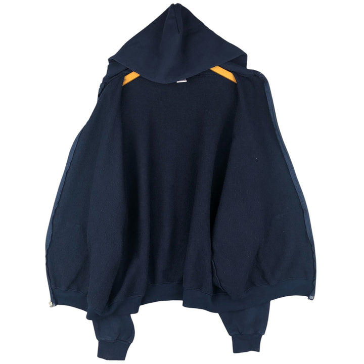 Vintage 90'S Russell Athletic full-zip sweatshirt, size XXL, men's cotton navy blue type Vintage Second Hand