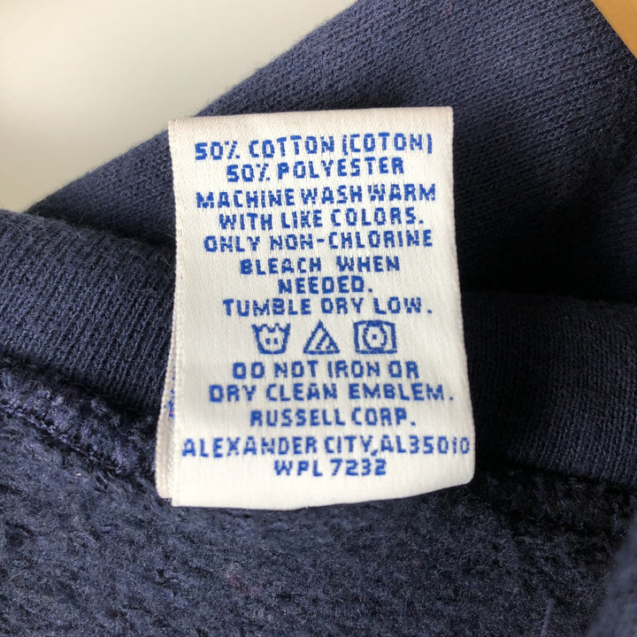 Vintage 90'S Russell Athletic full-zip sweatshirt, size XXL, men's cotton navy blue type Vintage Second Hand