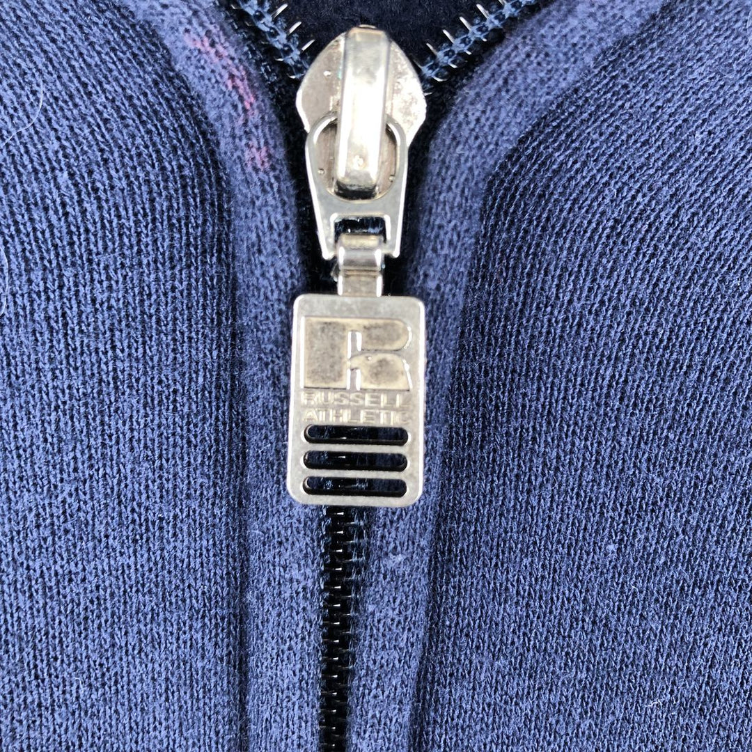 Vintage 90'S Russell Athletic full-zip sweatshirt, size XXL, men's cotton navy blue type Vintage Second Hand