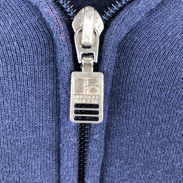 Vintage 90'S Russell Athletic full-zip sweatshirt, size XXL, men's cotton navy blue type Vintage Second Hand