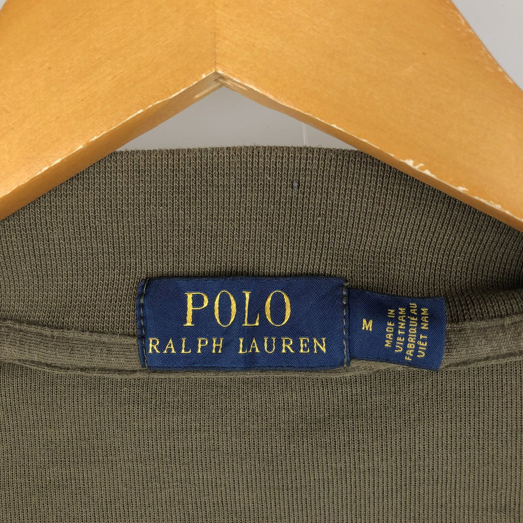 Ralph Lauren POLO RALPH LAUREN Full Zip Sweatshirt Trainer Men's M size polyester Khaki type Vintage Second Hand