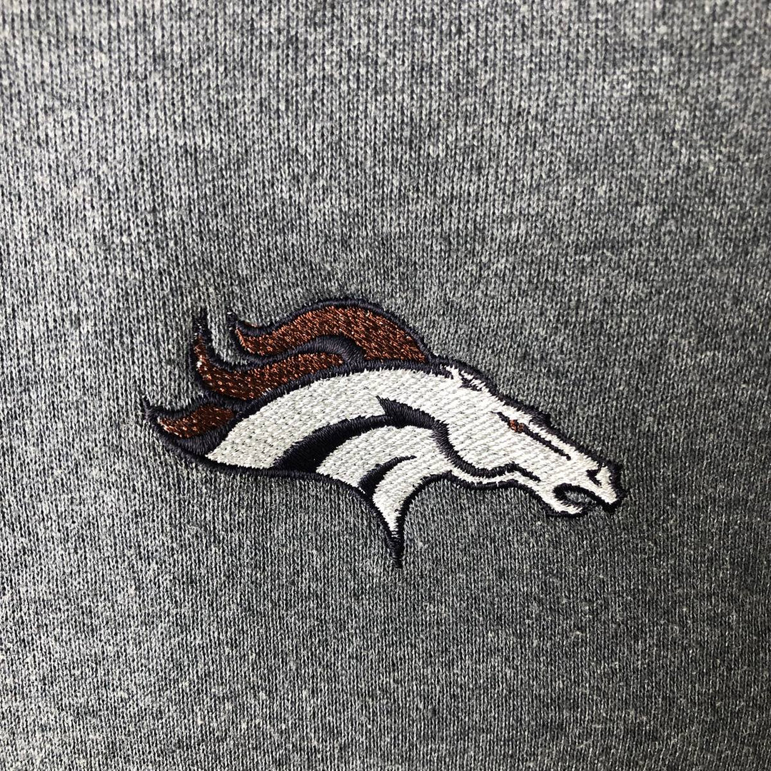 90'S Tultex Maximum Sweats NFL Denver Broncos Full-Zip Hoodie, Made in USA, Men's Size L cotton navy blue type Vintage Second Hand