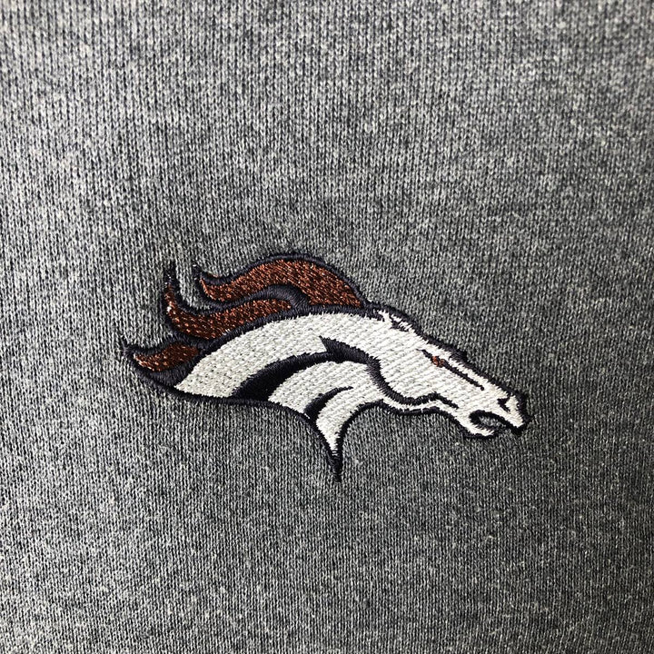 90'S Tultex Maximum Sweats NFL Denver Broncos Full-Zip Hoodie, Made in USA, Men's Size L cotton navy blue type Vintage Second Hand