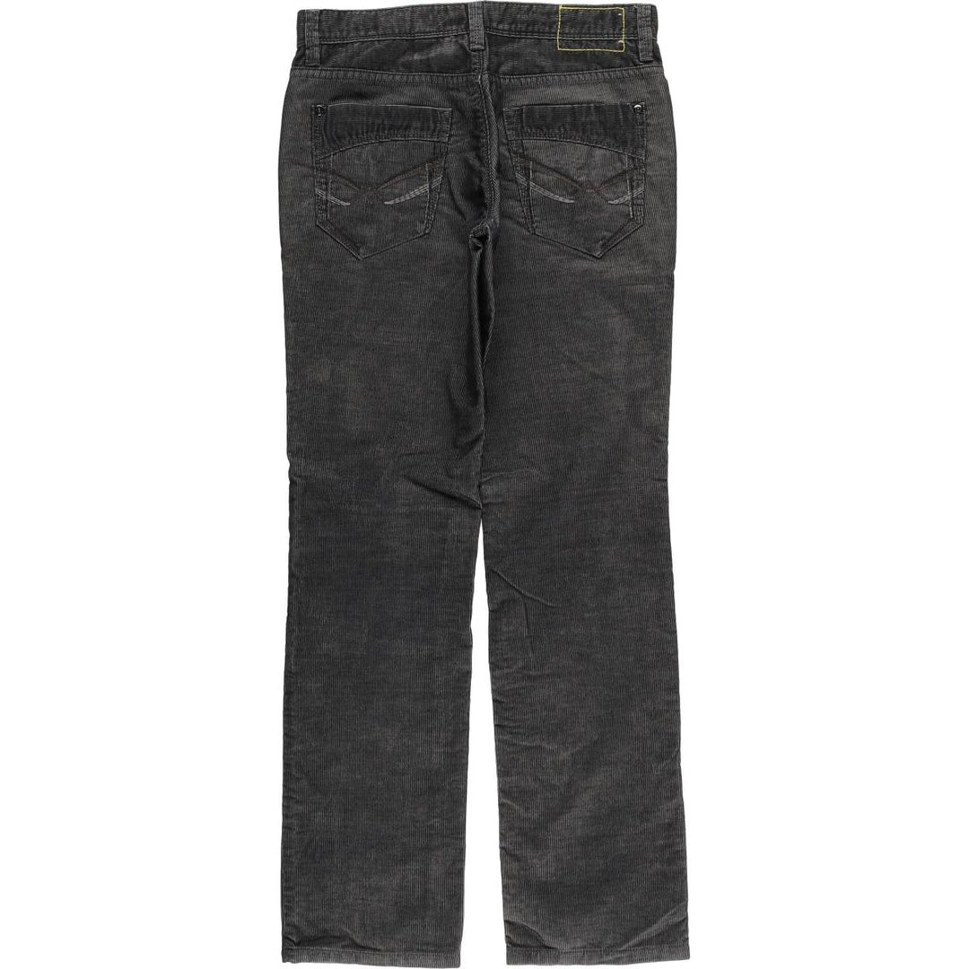 Donna Karan New York DKNY corduroy pants, men's size W32 polyester Charcoal Vintage Second Hand