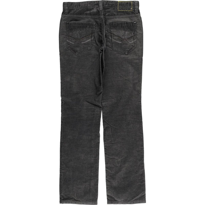 Donna Karan New York DKNY corduroy pants, men's size W32 polyester Charcoal Vintage Second Hand