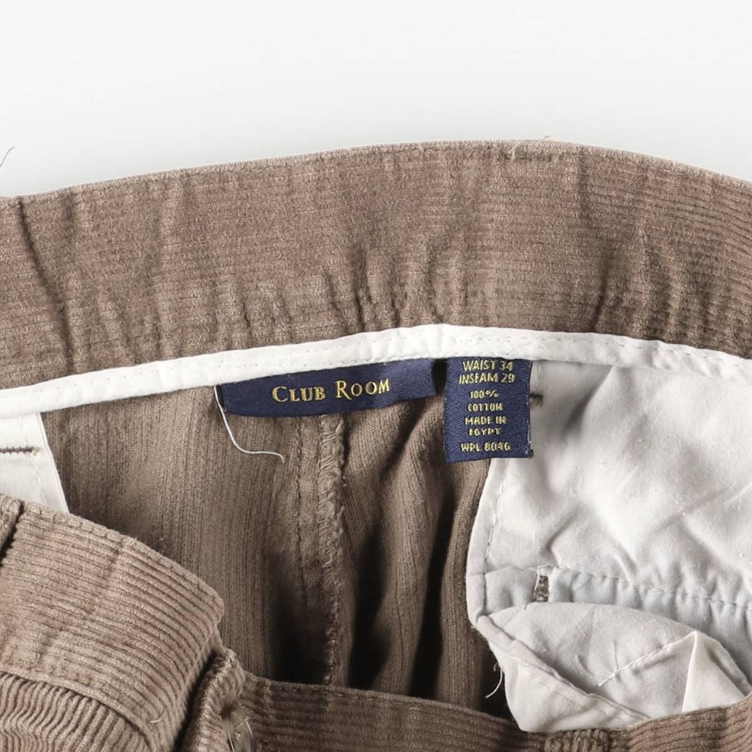 CLUB ROOM Two-pleat Corduroy Pants Men's Size 35 cotton brown type Vintage Second Hand