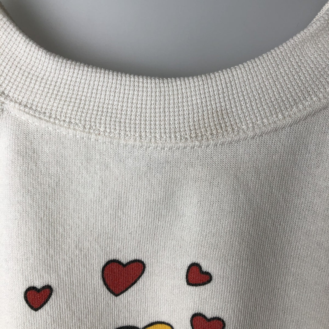 Vintage 1980'S Disney Casuals Minnie Mouse character sweatshirt, women's size XL polyester pale white type Vintage Second Hand