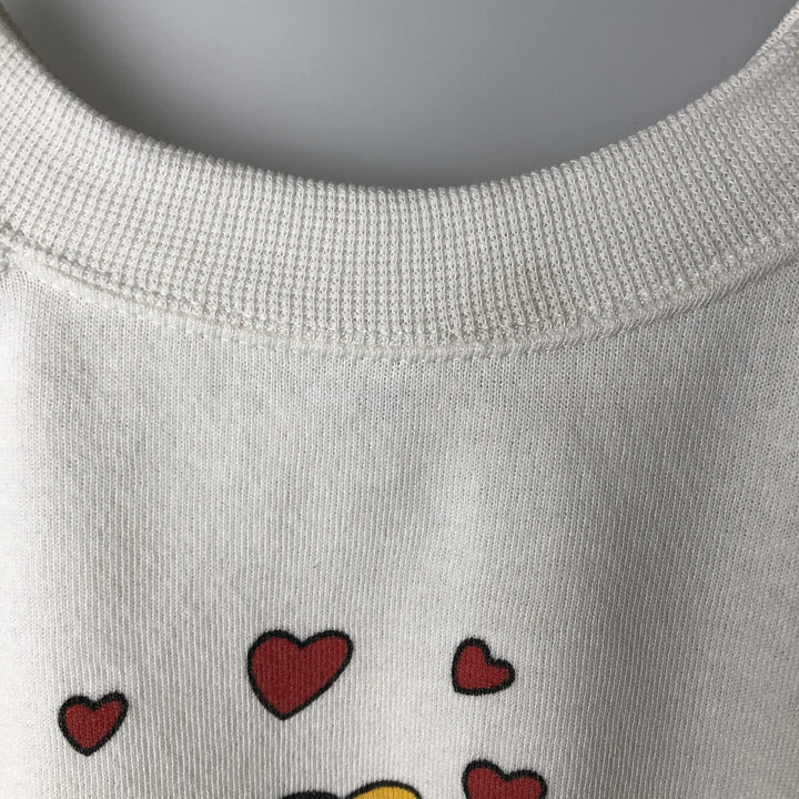 Vintage 1980'S Disney Casuals Minnie Mouse character sweatshirt, women's size XL polyester pale white type Vintage Second Hand