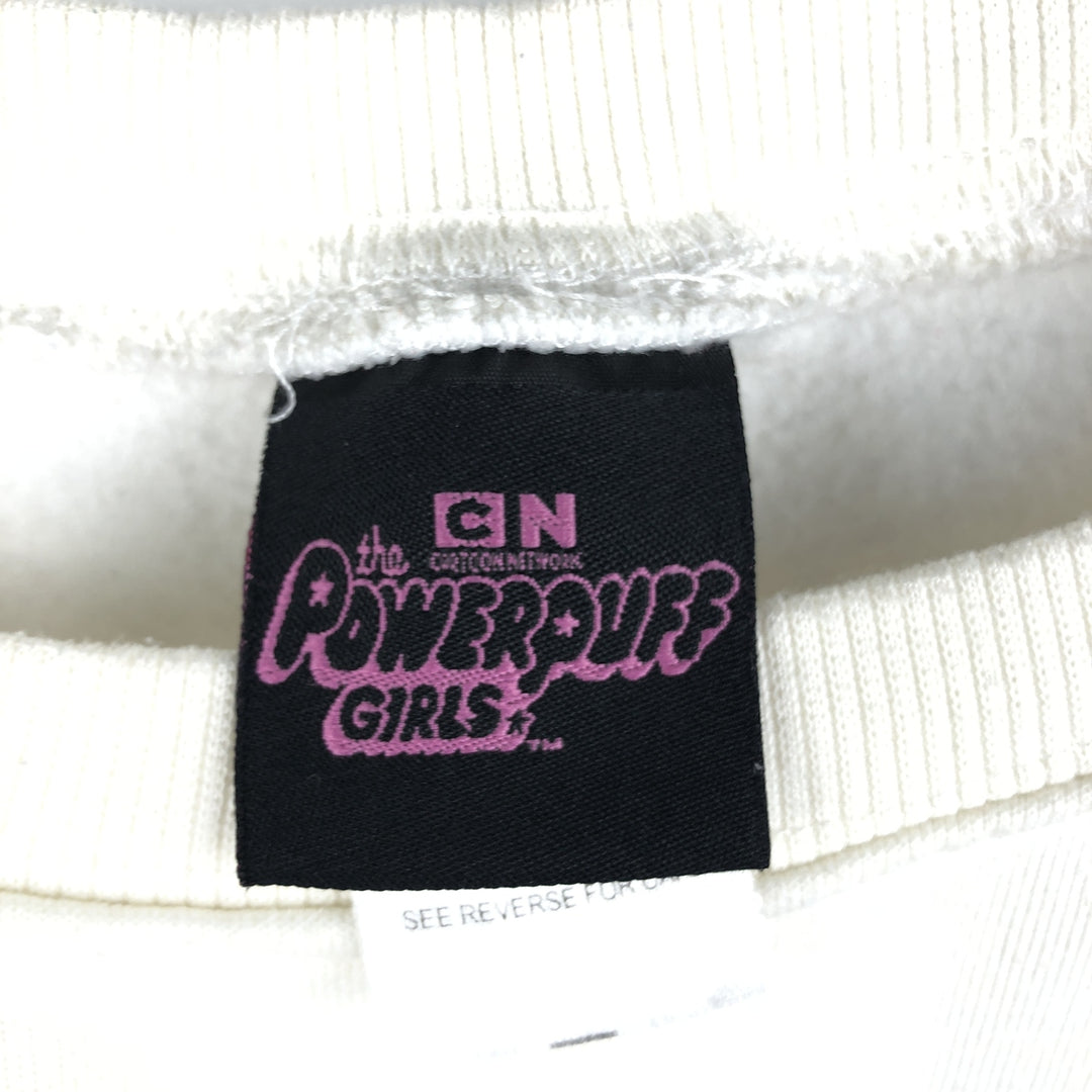 THE POWERPUFF GIRLS Powerpuff Girls Character Sweatshirt, Women's Size M polyester white type Vintage Second Hand