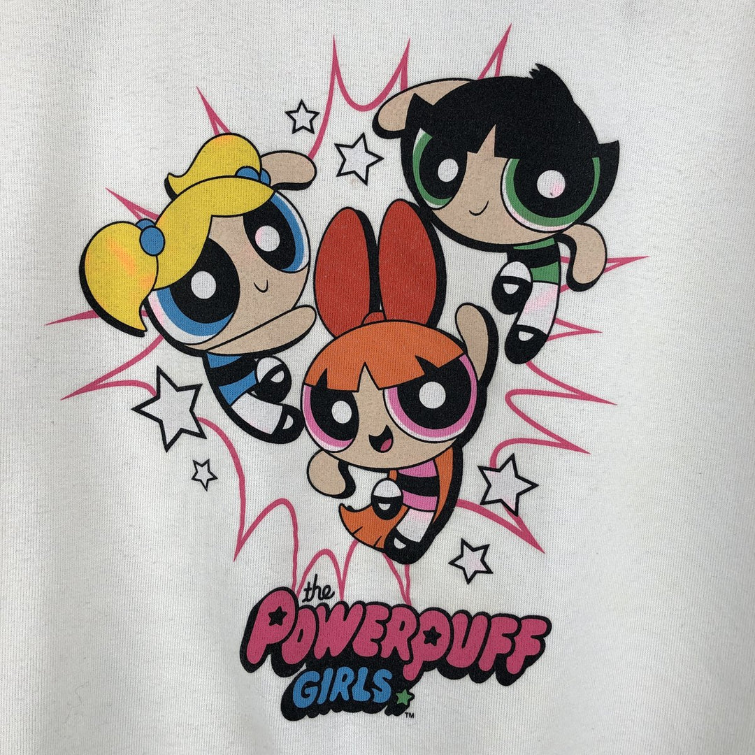 THE POWERPUFF GIRLS Powerpuff Girls Character Sweatshirt, Women's Size M polyester white type Vintage Second Hand