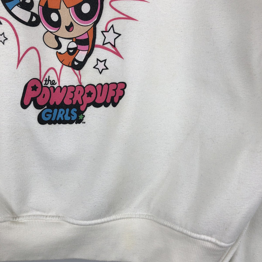 THE POWERPUFF GIRLS Powerpuff Girls Character Sweatshirt, Women's Size M polyester white type Vintage Second Hand