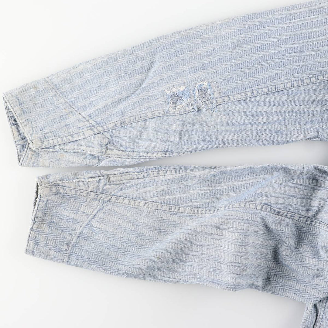 Vintage 1960'S BLUEBELL HBT herringbone twill long-sleeved jumpsuit, men's size M unclear Blue type light blue Vintage Second Hand