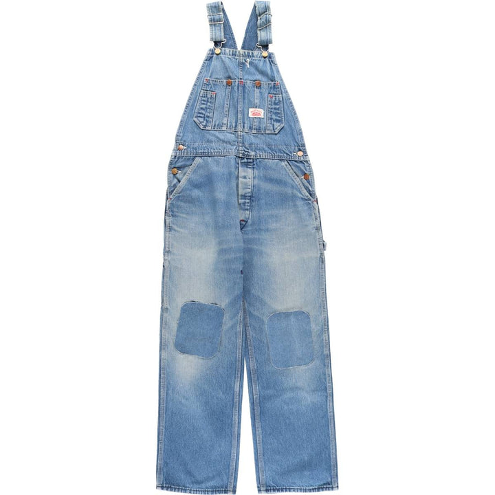 Round House Men's Denim Overalls, Made in USA, Size W29 unclear blue type Vintage Second Hand