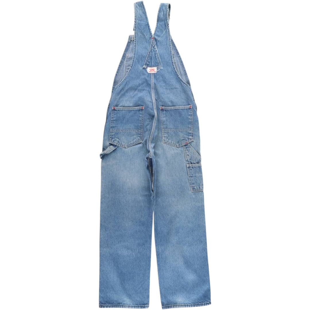 Round House Men's Denim Overalls, Made in USA, Size W29 unclear blue type Vintage Second Hand