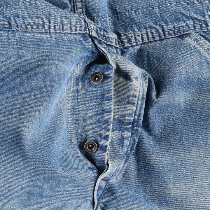 Round House Men's Denim Overalls, Made in USA, Size W29 unclear blue type Vintage Second Hand