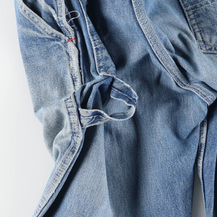 Round House Men's Denim Overalls, Made in USA, Size W29 unclear blue type Vintage Second Hand