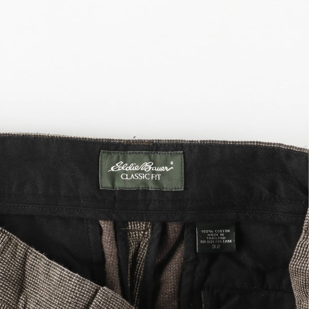 2000'S Eddie Bauer Classic Fit Corduroy Pants, Men's, Size W32 cotton Khaki type brown Vintage Second Hand