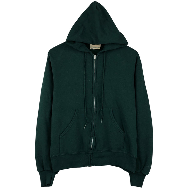 Vintage 1990'S St. John's Bay full-zip sweatshirt hoodie, made in the USA, size L. cotton Green type dark green Vintage Second Hand