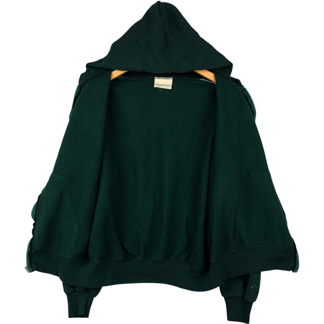 Vintage 1990'S St. John's Bay full-zip sweatshirt hoodie, made in the USA, size L. cotton Green type dark green Vintage Second Hand