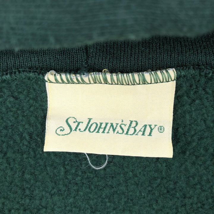 Vintage 1990'S St. John's Bay full-zip sweatshirt hoodie, made in the USA, size L. cotton Green type dark green Vintage Second Hand