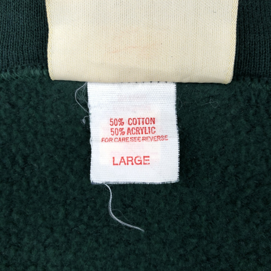 Vintage 1990'S St. John's Bay full-zip sweatshirt hoodie, made in the USA, size L. cotton Green type dark green Vintage Second Hand