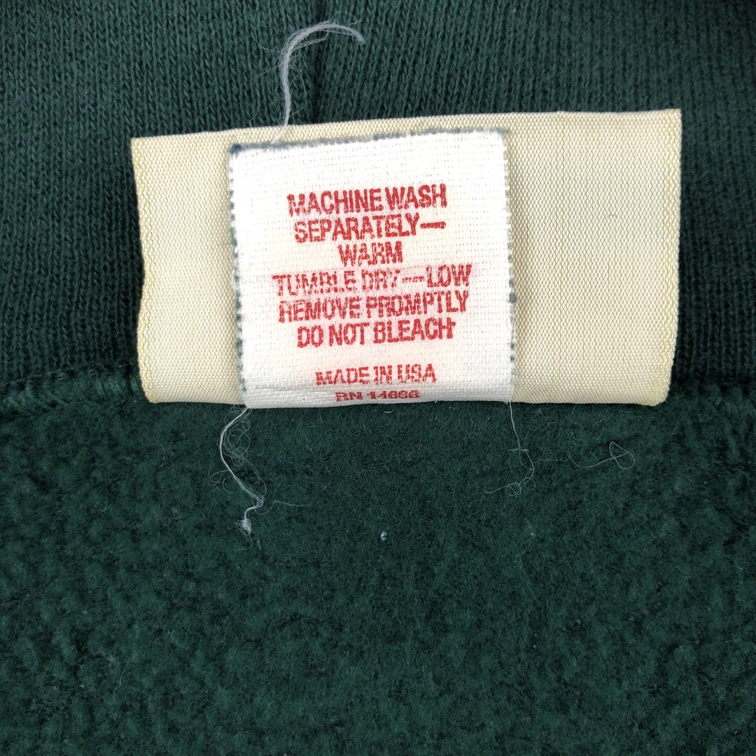 Vintage 1990'S St. John's Bay full-zip sweatshirt hoodie, made in the USA, size L. cotton Green type dark green Vintage Second Hand