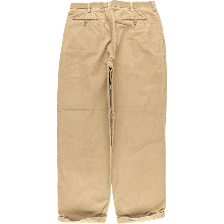 Perry Ellis PORT FOLIO Two-pleat Corduroy Pants, Men's, Size W34 cotton brown type Vintage Second Hand