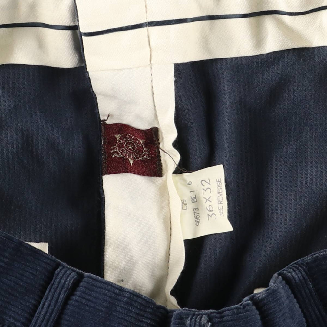 Haggar Casuals Corduroy Pants, Men's Size 34 cotton navy blue type Vintage Second Hand