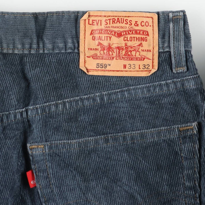 2000'S Levi's 559 Relaxed Straight Corduroy Pants, Men's, Size W33 cotton Navy blue Vintage Second Hand