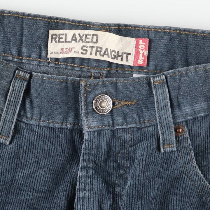 2000'S Levi's 559 Relaxed Straight Corduroy Pants, Men's, Size W33 cotton Navy blue Vintage Second Hand