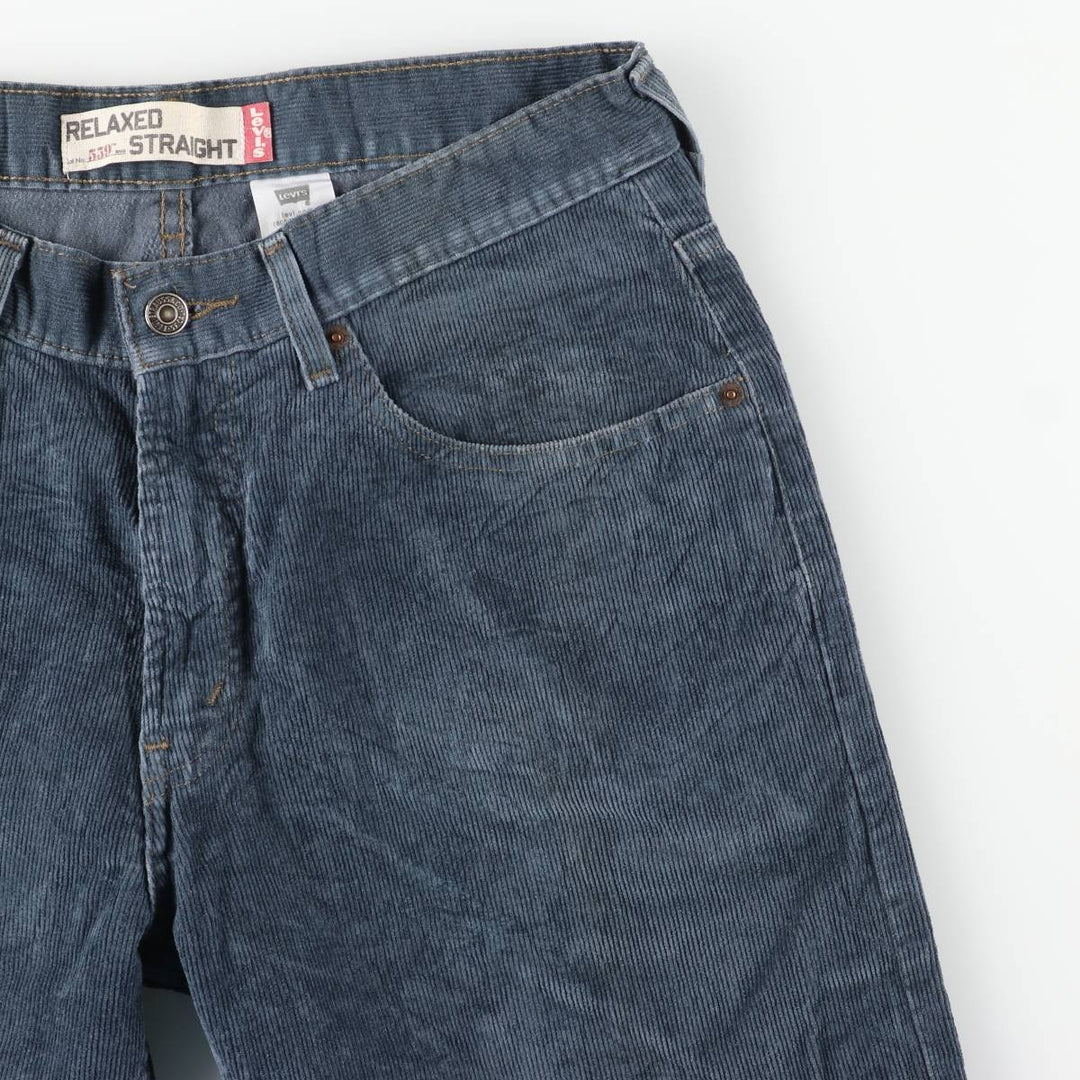 2000'S Levi's 559 Relaxed Straight Corduroy Pants, Men's, Size W33 cotton Navy blue Vintage Second Hand