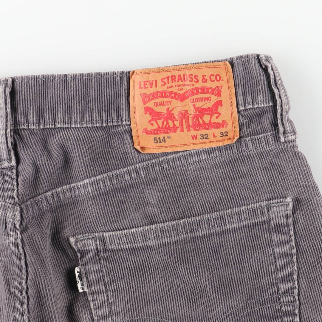Levi's 514 Corduroy Pants, Men's, Size W34 cotton gray type Vintage Second Hand