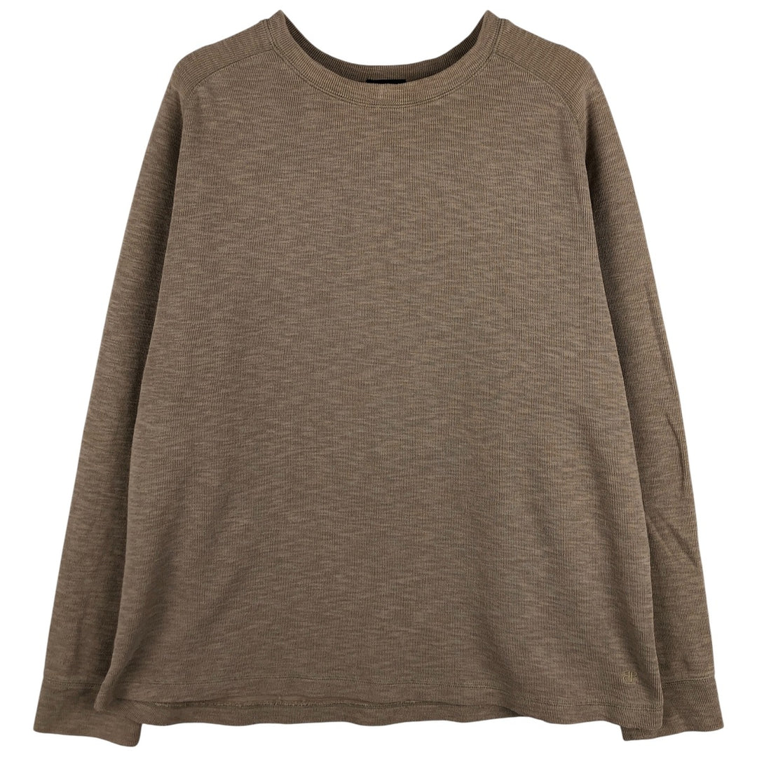 2000'S Banana Republic long-sleeved T-shirt, men's XXL cotton beige type brown Vintage Second Hand