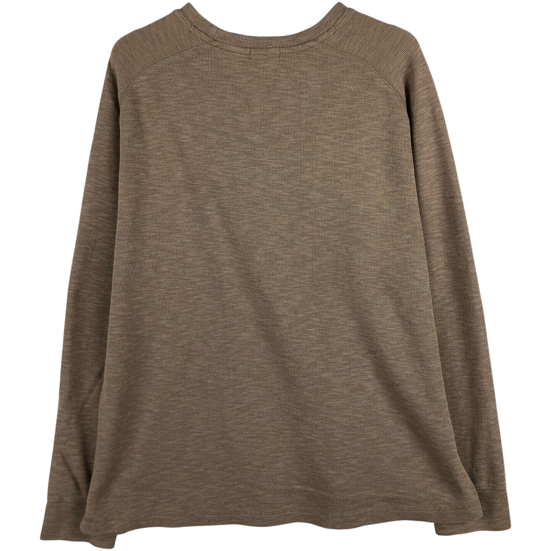 2000'S Banana Republic long-sleeved T-shirt, men's XXL cotton beige type brown Vintage Second Hand