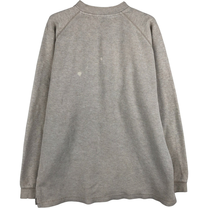 Eddie Bauer Henley Neck Long T-Shirt, Men's XL cotton gray type Vintage Second Hand