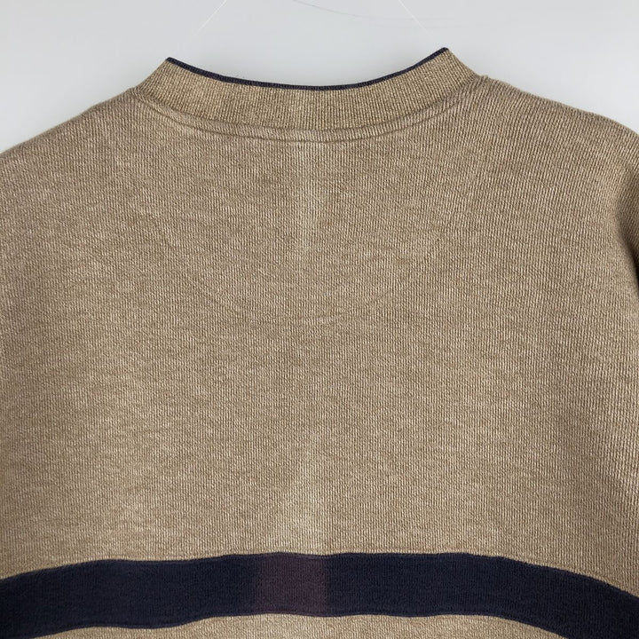 Eddie Bauer V-neck long T-shirt, men's size M cotton beige type brown Vintage Second Hand