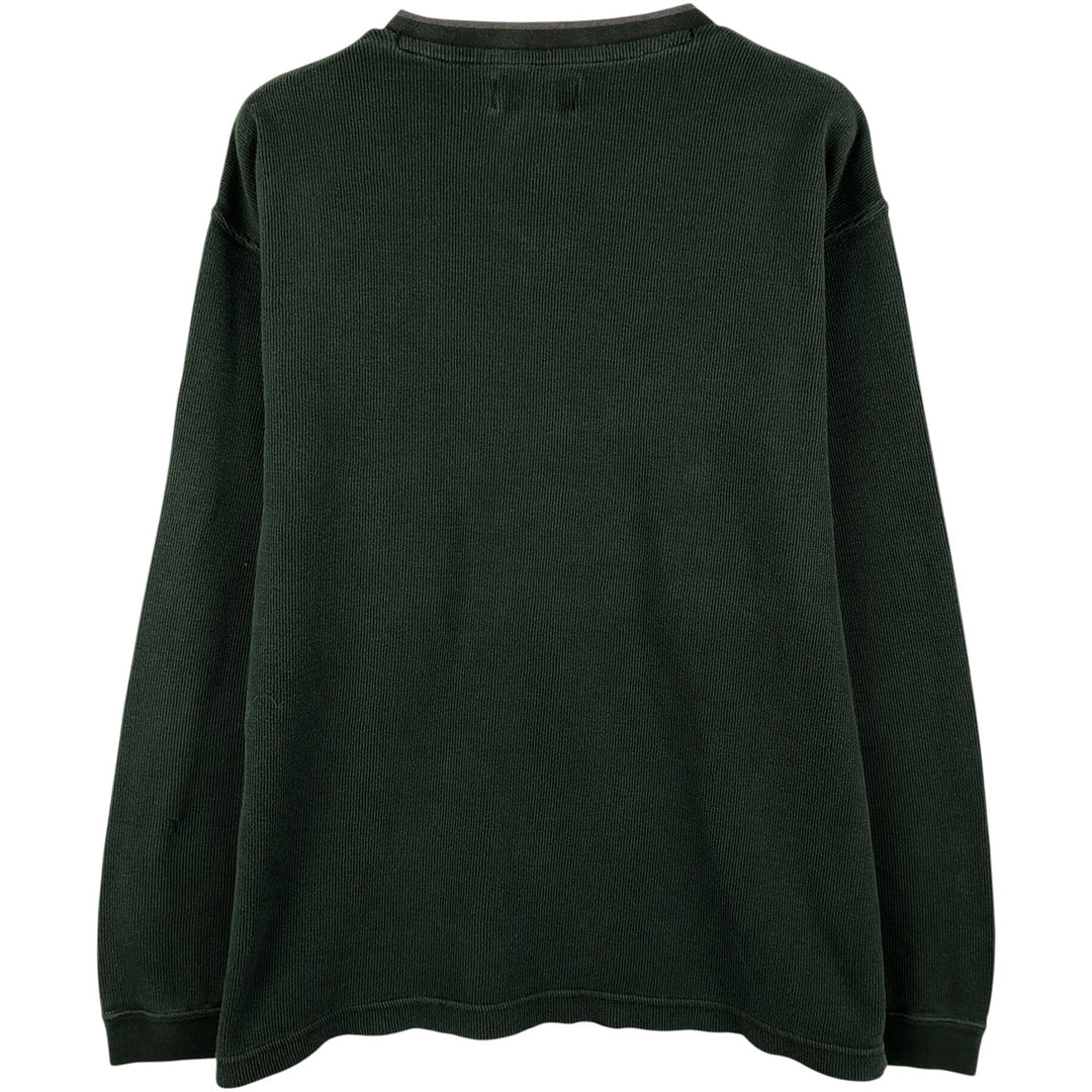 Ralph Lauren CHAPS V-neck long T-shirt, men's XL size cotton Green type dark green Vintage Second Hand